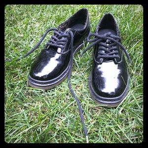 Shiny Black Vintage Inspired Oxfords